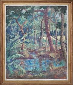 Florida Artist Mark Dixon Dodd 1944 Impressionist Sunlit Landscape Oil Painting