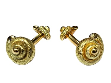 Vintage 18K Gold Tiffany & Co. Nautilus Sea Shell Cufflinks 24G