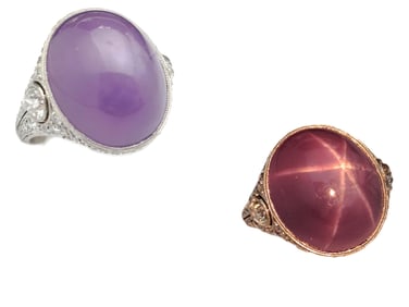 Exceptional Art Deco Gia Marcus & Co Star Sapphire Fine Diamond Ring No Heat Very Art Deco Platinum