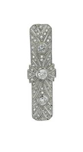 Beautiful Vintage Art Deco Rectangular Platinum Old European Diamond Brooch: Described & Photographed By: Liz 62578 NFODD Title: Beautiful Vintage Art Deco Rectangular Platinum Old European Diamond Brooch Description: Beautiful Vintage Art Deco Rectangular Plati