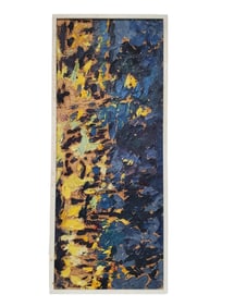 Illegibly Signed French Austrian Collection Abstract Oil Painting Mystery Artist Mcm Mid Century