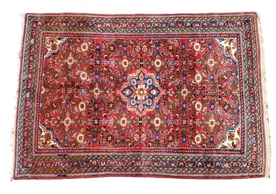 Antique Sarouk Persian Medallion Carpet Rug 44X63In