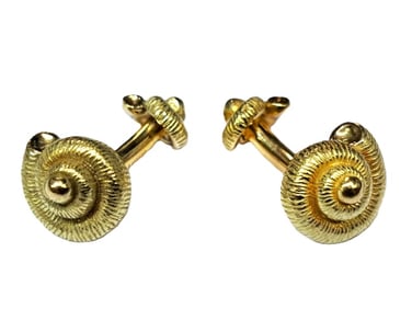 Vintage 18K Gold Tiffany & Co. Nautilus Sea Shell Cufflinks 24G