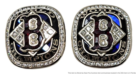 Heavy 14k Gold Diamond Boston Red Sox World Series Champions Jostens Cufflinks