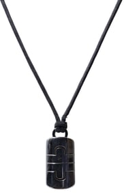 Bvlgari 18K White Gold Large Parentesi Pendant Corded Necklace 19 Inches