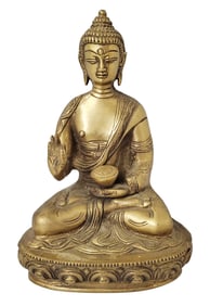 Old Bronze Buddha Estate Find Thai Tibet Southeast Asian Dore Gilt Mudra Lotus