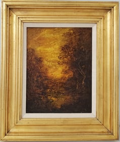 Ralph Albert Blakelock Antique Tonalist Luminous Landscape Oil Painting