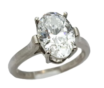 Tiffany Co. GIA 2.5ct Oval VVS1 D Diamond Platinum Engagement Ring with Papers and Orig Report