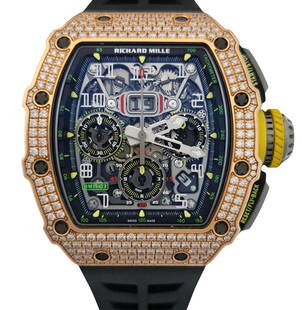 Richard Mille Rose Gold RM 11-03 3156 Flyback Chronograph Diamond Mens W/Papers Wrist Watch: Described by:Rachel HFA DT61496 NFYEDDD Title:Richard Mille Rose Gold RM 11-03 3156 Flyback Chronograph Diamond Mens W/Papers Wrist Watch Description:Richard Mille Rose Gold RM 11-03 3156 Flyback Chro