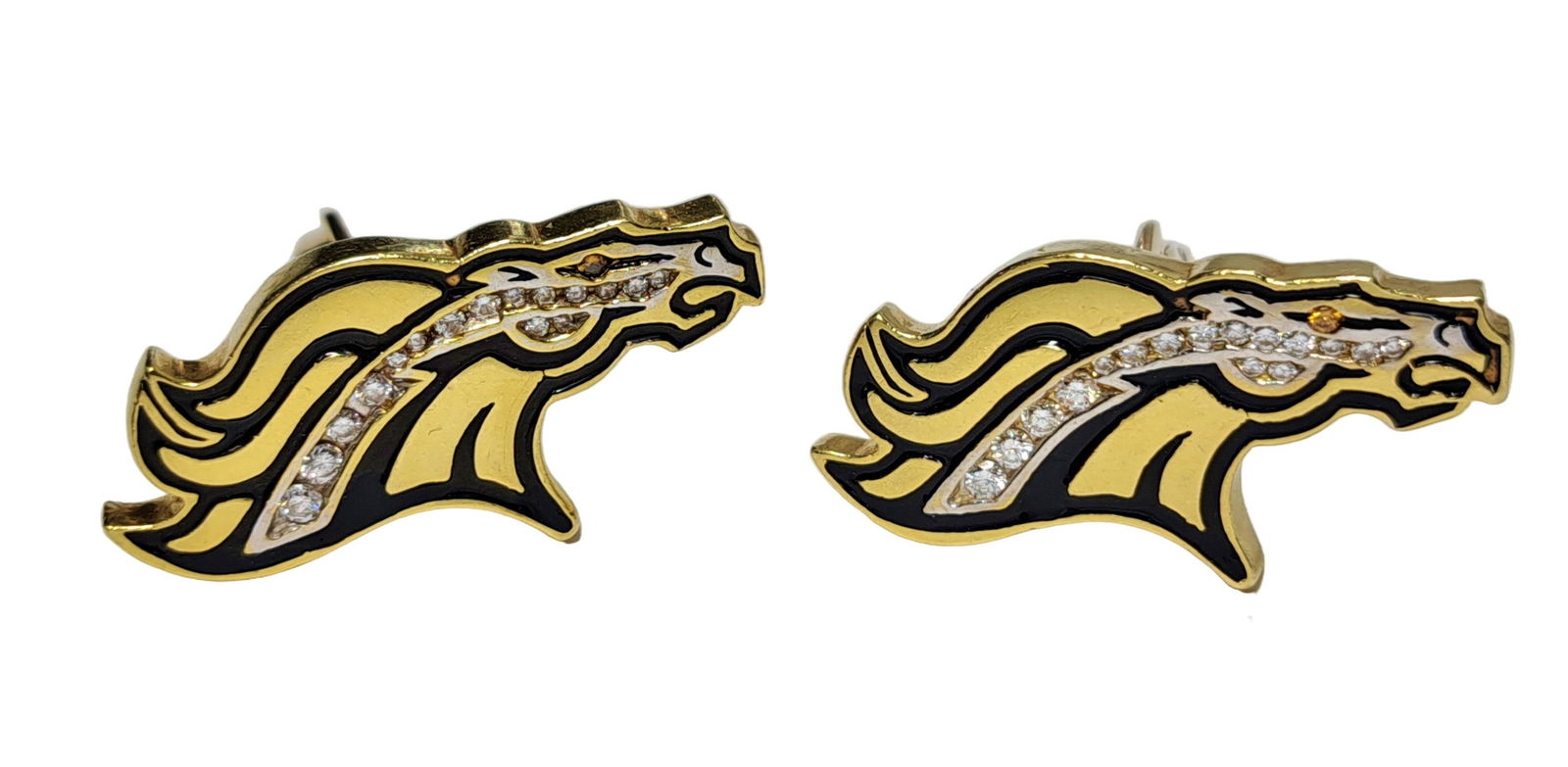 Denver Broncos 18K Gold Genuine Diamond Oversized Championship Cufflinks From Owner Mary Beth Jagger (1 of 7)