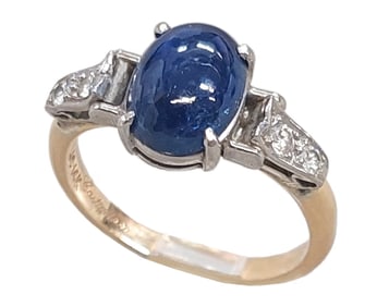 Vintage Aprx 2.50ct GIA Burma No Heat Sapphire Fine Diamond Edwardian Ring
