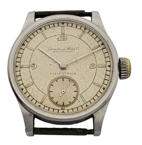 Highly Unusual Collectible IWC Calatrava Caliber 83 Mens Steel Vintage Watch