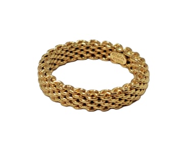 Tiffany & Co. Designer 18k Yellow Gold Narrow Somerset Mesh Band Ring 4.3g