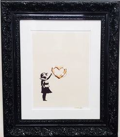 Banksy X Post Modern Vandal Artist Proof Pop Art ed50 Limited Edition Print Girl Heart Shaped Float