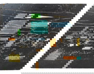 Irving Lehman WPA Modernist Brutalist Abstract Brooklyn Artist 1958 Oil Painting: Described By:Michelle NODD DBJQ Title: Irving Lehman WPA Modernist Brutalist Abstract Brooklyn Artist 1958 Oil Painting Description: Irving Lehman WPA Modernist Brutalist Abstract Brooklyn Artist