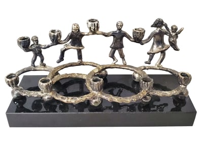 Yaacov Heller Sterling Silver Electroform Children Jewish Hanukkah Chanukah Menorah Judaica Benefits