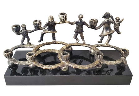 Yaacov Heller Sterling Silver Electroform Children Jewish Hanukkah Chanukah Menorah Judaica Benefits: Described By: Michelle CNX VX 0248 0568 Title: Yaacov Heller Sterling Silver Electroform Children Jewish Hanukkah Chanukah Menorah Judaica Benefits Temple Beth Am Tampa Description:Yaacov Heller