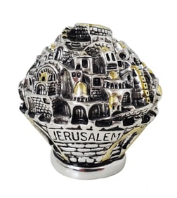Old City Jerusalem Ball 925 SC Sterling Silver Electroform Jewish Israel Statue Sculpture Benefits T