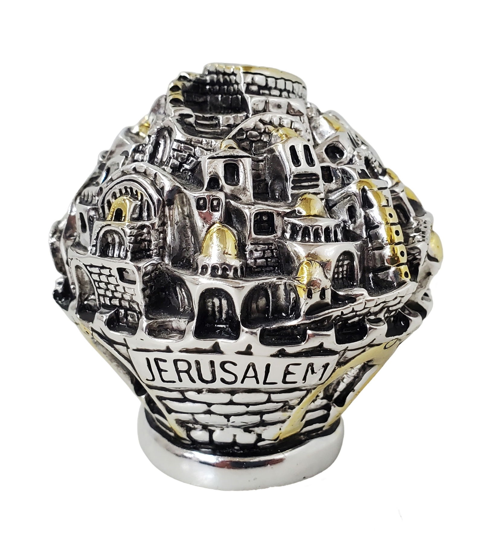 Old City Jerusalem Ball 925 SC Sterling Silver Electroform Jewish Israel Statue Sculpture Benefits T (1 of 5)