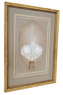 Donald Claflin Renowned Jewelry Designer for Tiffany David Webb Bulgari Original Rendering Hair Acce: Described By: Michelle CNX 0246 0561 Title: Donald Claflin Renowned Jewelry Designer for Tiffany David Webb Bulgari Original Rendering Hair Accessory Description:Donald Claflin was a noted American je