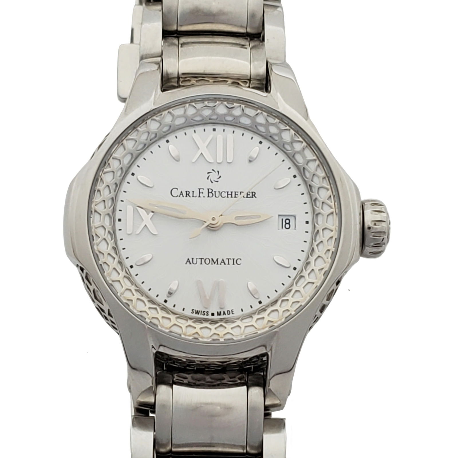 NOS Carl F Bucherer Pathos Queen 10550.08 Automatic Ladies Watch Box: Described By:Michelle NMDD 00.10550.08.25.21 Title: NOS Carl F Bucherer Pathos Queen 10550.08 Automatic Ladies Watch Box Description: New Old Stock Carl F Bucherer Pathos Queen 10550.08 Automatic Lad