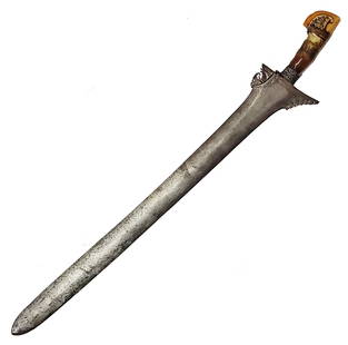 Antique Kris Dagger Moro Japanese Indonesian Filipino Type Sword Knife Decorated Blade Carved Handle: Described By:Michelle NGD DBJQ Title: Antique Kris Dagger Moro Japanese Indonesian Filipino Type Sword Knife Decorated Blade Carved Handle Anak Along Battle Keris Estate Find Description:Antique Kris