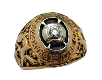 Rare 1944 World Series Champion St Louis Cardinals Players Diamond Ring Presented to August Bergamo