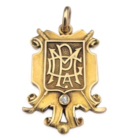 1931 Willie Klein Solid Gold Champion MPGA Gold Association Diamond Medal Pendant