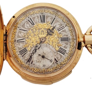 Massive 18k Gold Minute Repeater Montandon Wolfsteeth Chronograph Francisco Vasquez Fancy Dial Hunte