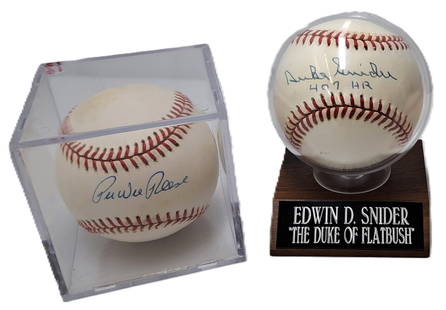 Brooklyn Dodgers Duke Snider Pee Wee Reese Lot Of Two Signed Baseballs Autographed w/ COA: Described By:Dillon CNX 0259 0668 Title:Brooklyn Dodgers Duke Snider Pee Wee Reese Lot Of Two Signed Baseballs Autographed w/ COA Description: Lot Of Two Brooklyn Dodgers Signed Baseballs Autographed