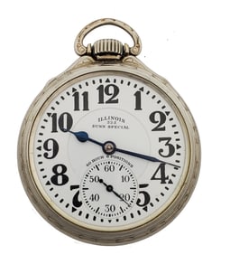 Illinois Bunn Special Elinvar163A 60 Hour Railroad 23J 16s Pocket Watch
