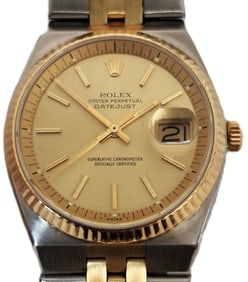 Rare Rolex Datejust Automatic Mid Century Box Papers 1630 Mens Watch