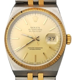 Most Complete Rolex 18k Gold Steel Oyster Quartz Ever Box Papers Receipt Tags