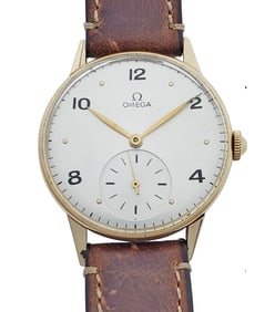 Oversized 14k Gold Omega Vintage Mens Wrist Watch