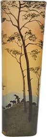 Antique Legras Cameo Pillar Vase Forest Scenic French Glass
