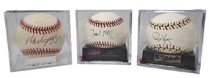 Tampa Bay Devil Rays Fred McGriff Wade Boggs Scott Kazmir Lot Of Three Signed Baseballs