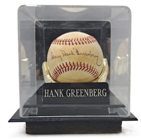 Authentic Henry “Hank” Greenberg Signed Autographed Baseball Detroit Tigers w/ COA