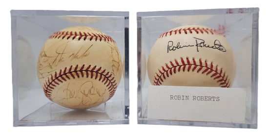 Genuine Robin Roberts Signed Baseball w/ 1994 Philadelphia Phillies Spring Training Team Autographed