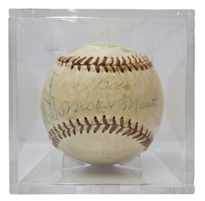 Authentic 1958 New York Yankees Team Signed Baseball Mickey Mantle Yogi Berra Don Larsen