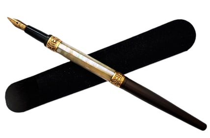 Long Waterman Ideal Mother of Pearl Antique Taper Cap Eyedropper Fountain Pen