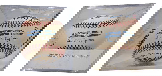 George Steinbrenner & 1997/1998 New York Yankees Team 2 Signed Baseballs Derek Jeter Mariano Rivera: Described By:Dillon CNX 0259 0720 Title:George Steinbrenner & 1997/1998 New York Yankees Team Lot Of Two Signed Baseballs Derek Jeter Mariano Rivera Wade Boggs Description: The 1997/1998 team ball