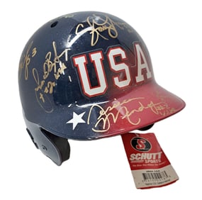 Genuine 2004 USA Olympic Softball Team Signed Helmet Jennie Finch Autograph w/ Guide & Merch