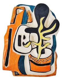 Ferdinand Leger Ceramic Plaque Inscribed Edition Originale No 1 Ceramiste R Brice Biot AM 11.5x8.5x1