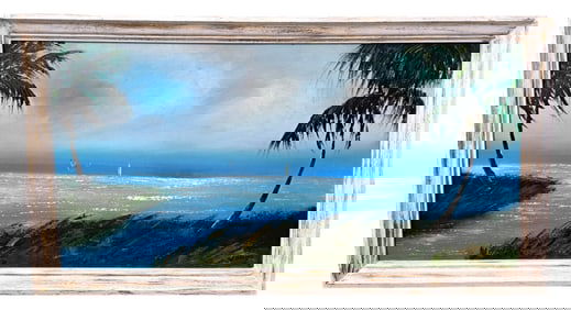 Very Large Florida Highwaymen Isaac Knight Painting FL Oil on Board w/ Strong Provenance