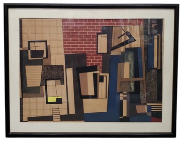 Jules Engel California Abstract Painting Geometric Abstract Watercolor Gouache Ink 18x25in Disney Fa