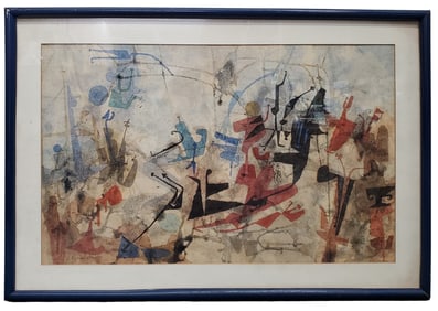 Leonard Edmondson California Abstract Painting MCM Biomorphic Watercolor Los Angeles San Francisco