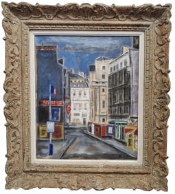 Signed French Post Impressionist Street Scene Tambazi or M Tambuzi Paris Monmarte Manner Vintage Oil