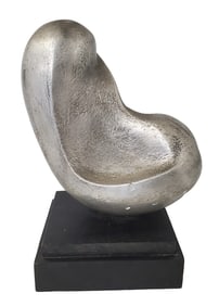 Yucca Salamunich 1947 Biomorphic Abstract Sculpture Silvered Plaster