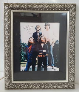 Genuine John Lennon Autograph Signature Beatles Photograph: Described By:Michelle CNX VX 0250 0588 Title:Genuine John Lennon Autograph Signature Beatles Photograph Description: Genuine John Lennon Autograph Signature Beatles Photograph. Provenance: Hung at Man