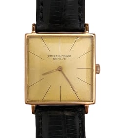 Patek Philippe 18K Rose Gold 1960s Square Manual Winding Wrist Watch W/ Extract